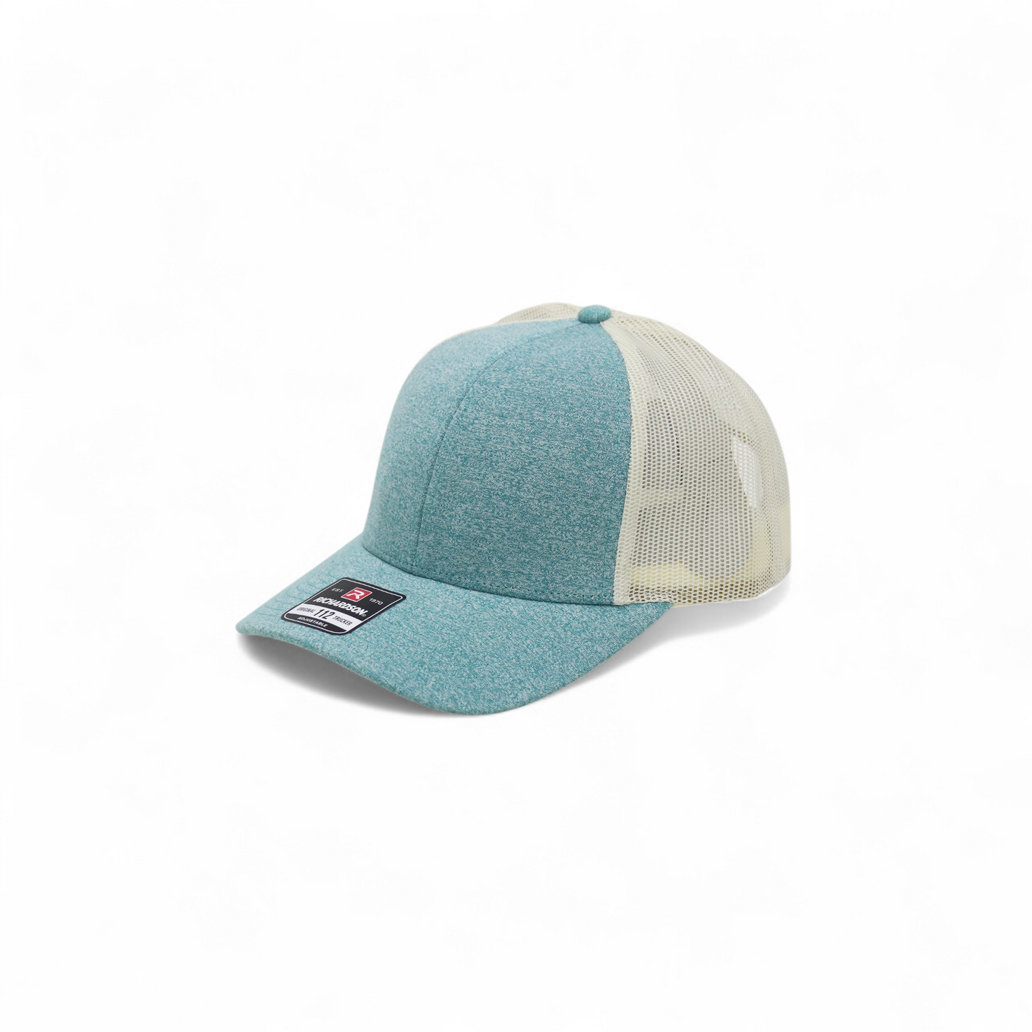 Richardson Teal Heathered and Cream Mesh Trucker