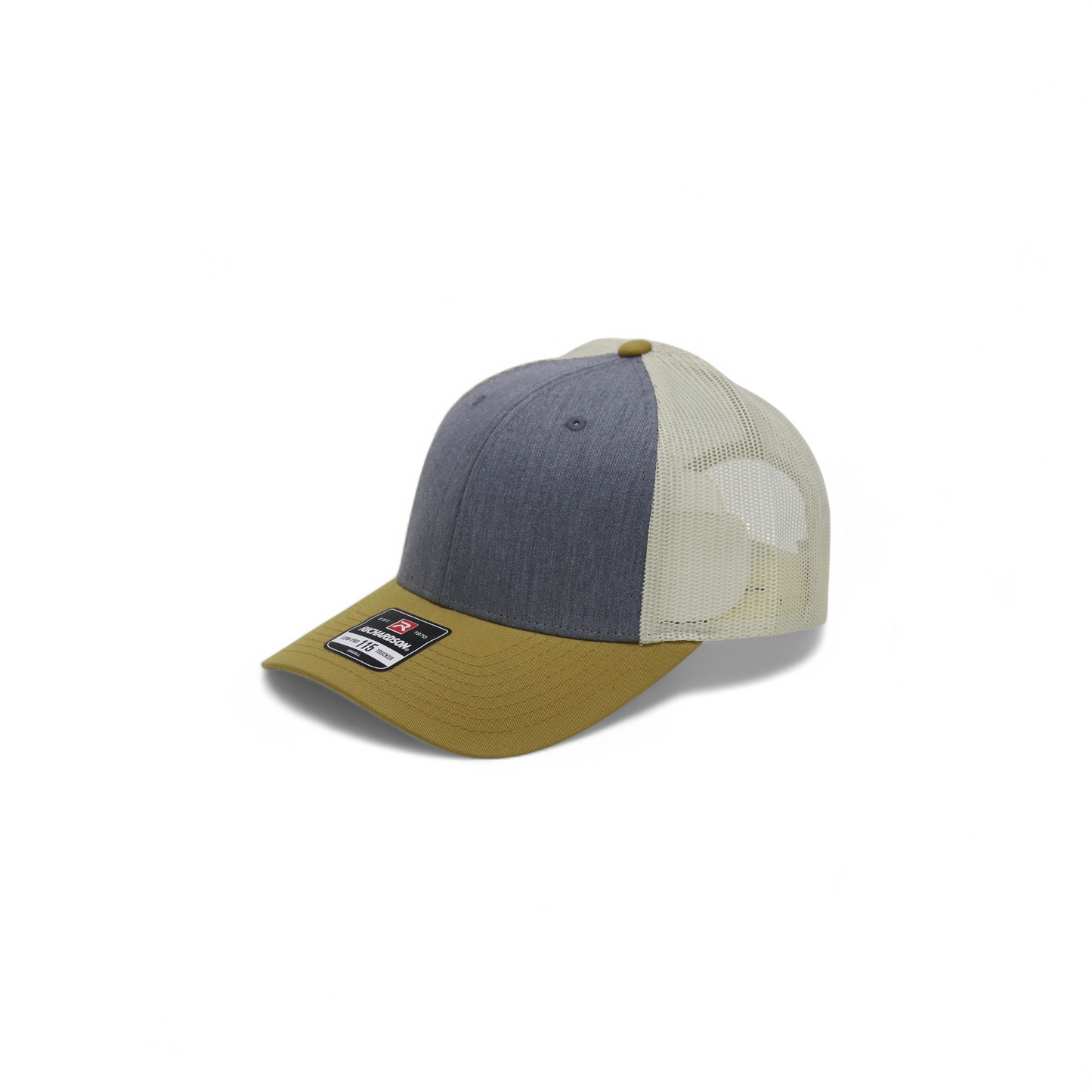 Slate Heather Mustard and Cream Mesh Trucker