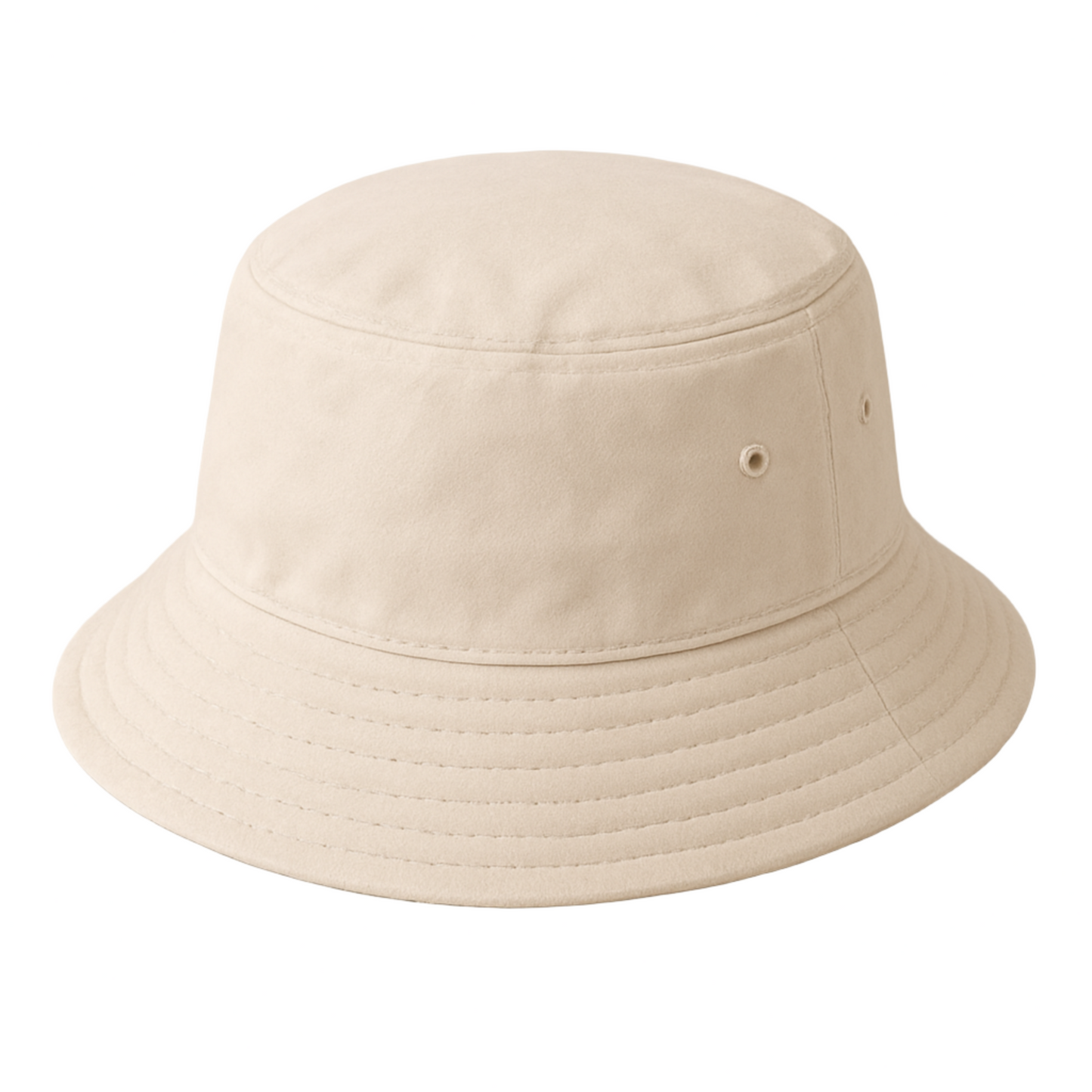 Cream Cotton Bucket Hat - Unisex Sun Protection Headwear.