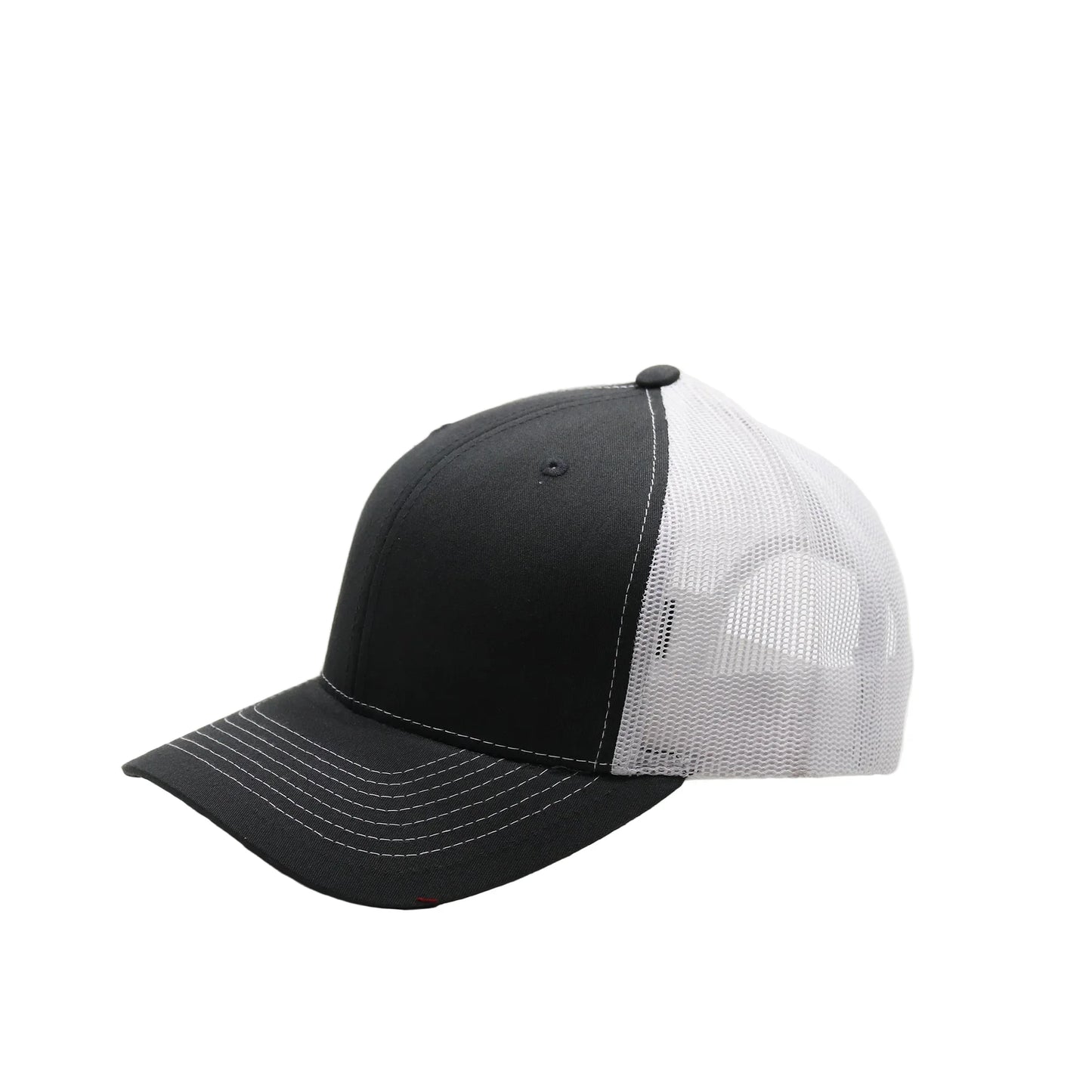 Black and white cap on a light gray background