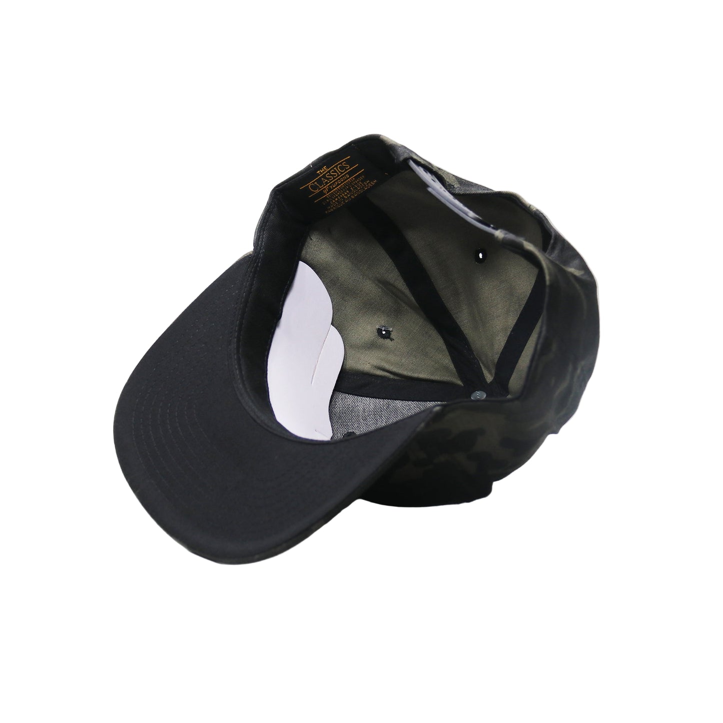Black cap with mesh back on a white background