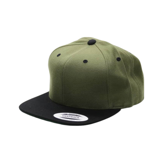 6-Panel 2-Tone Flat Brim Snapback Cap