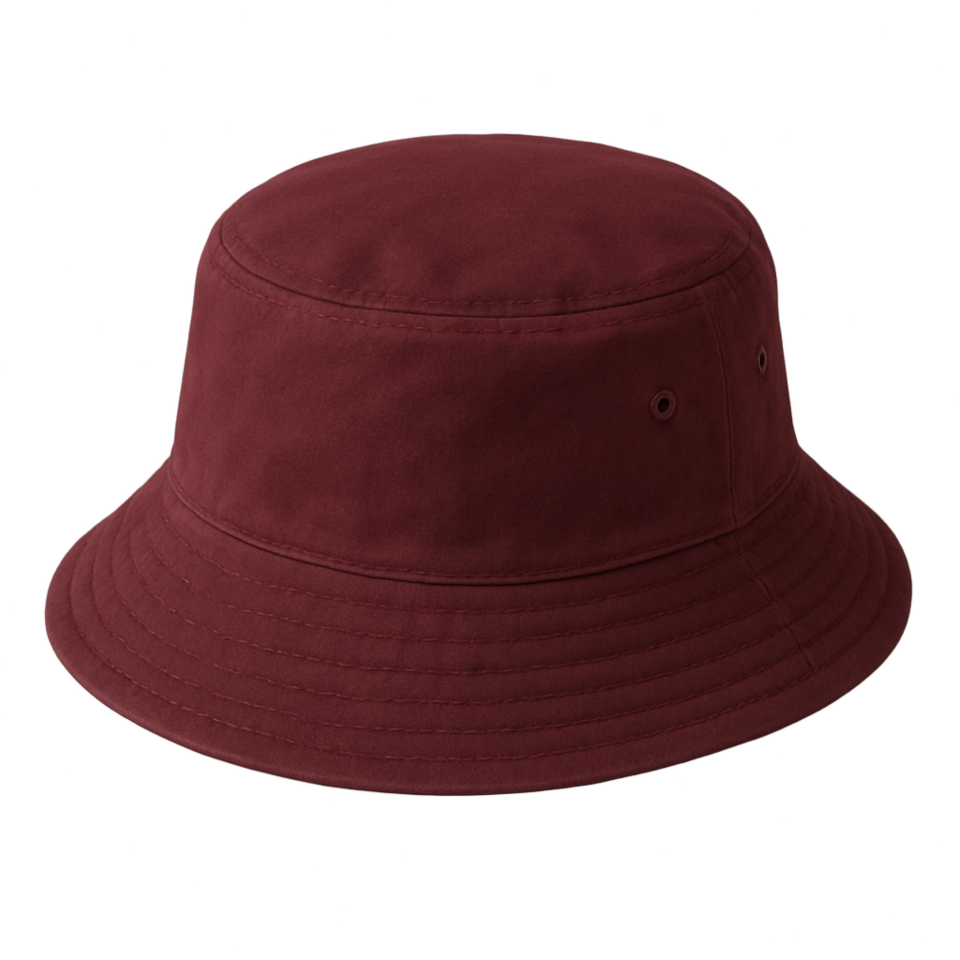 Maroon bucket hat on a light gray background