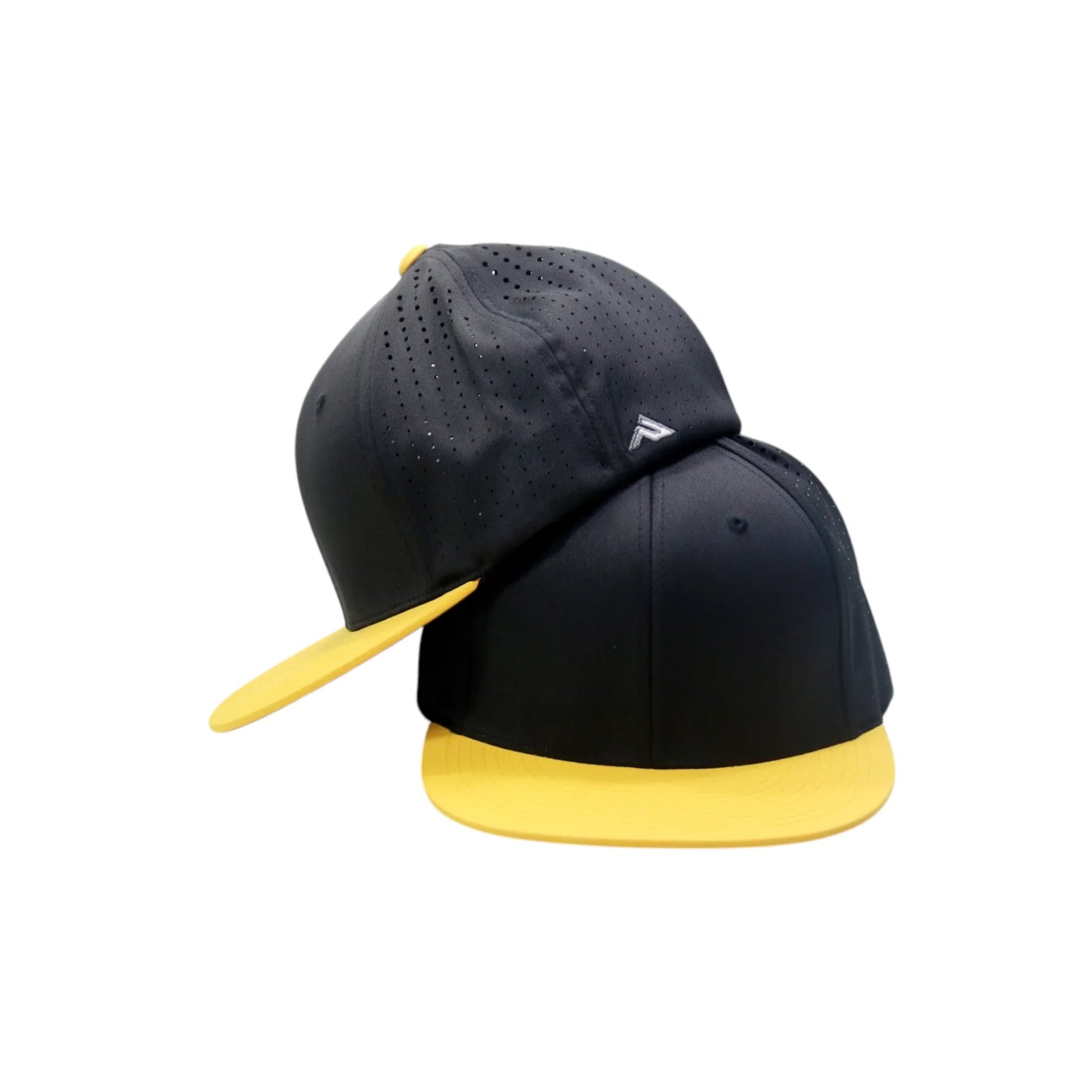 Black and yellow baseball cap on a white background