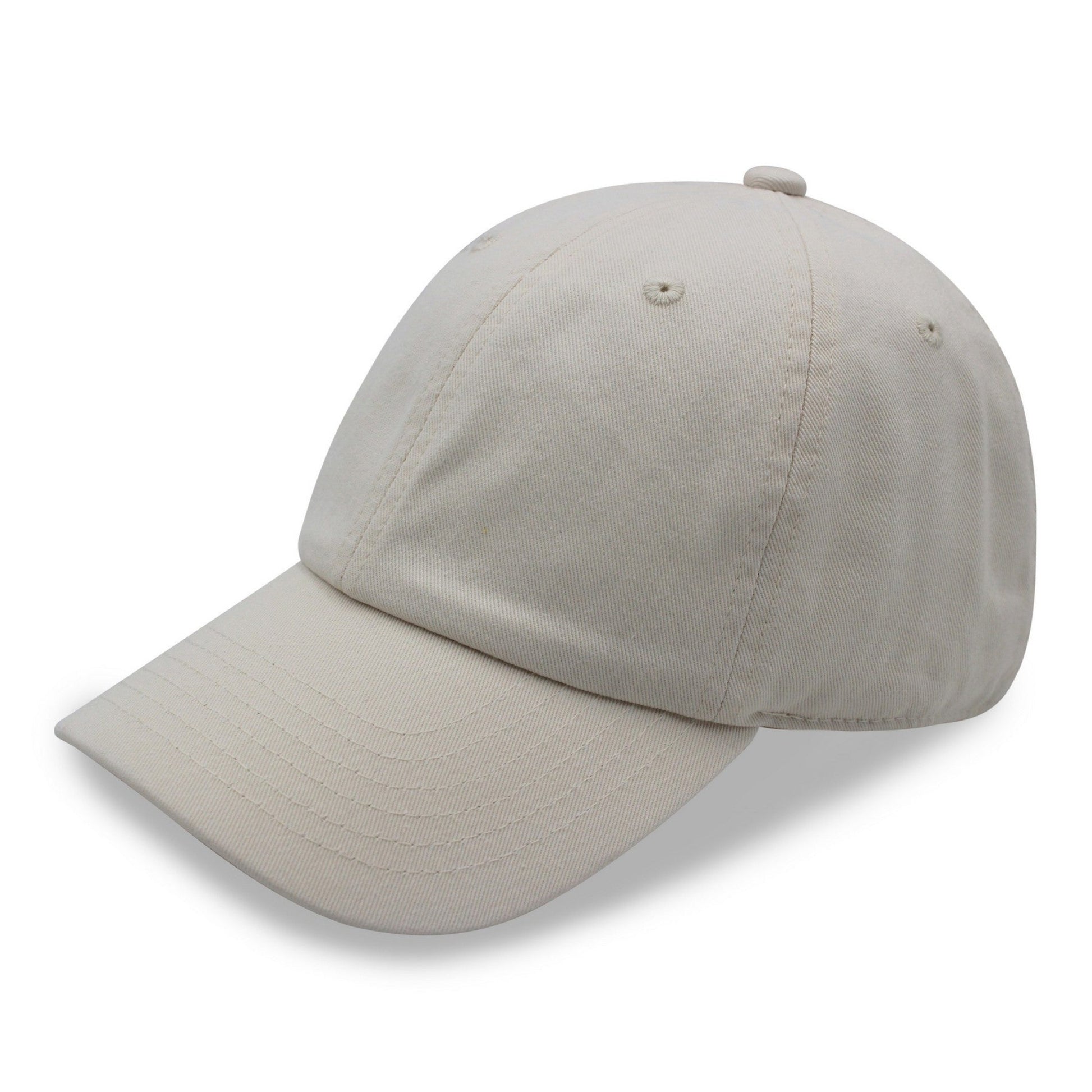 Plain Off-White Dad Hat, Unstructured Cotton Baseball Cap