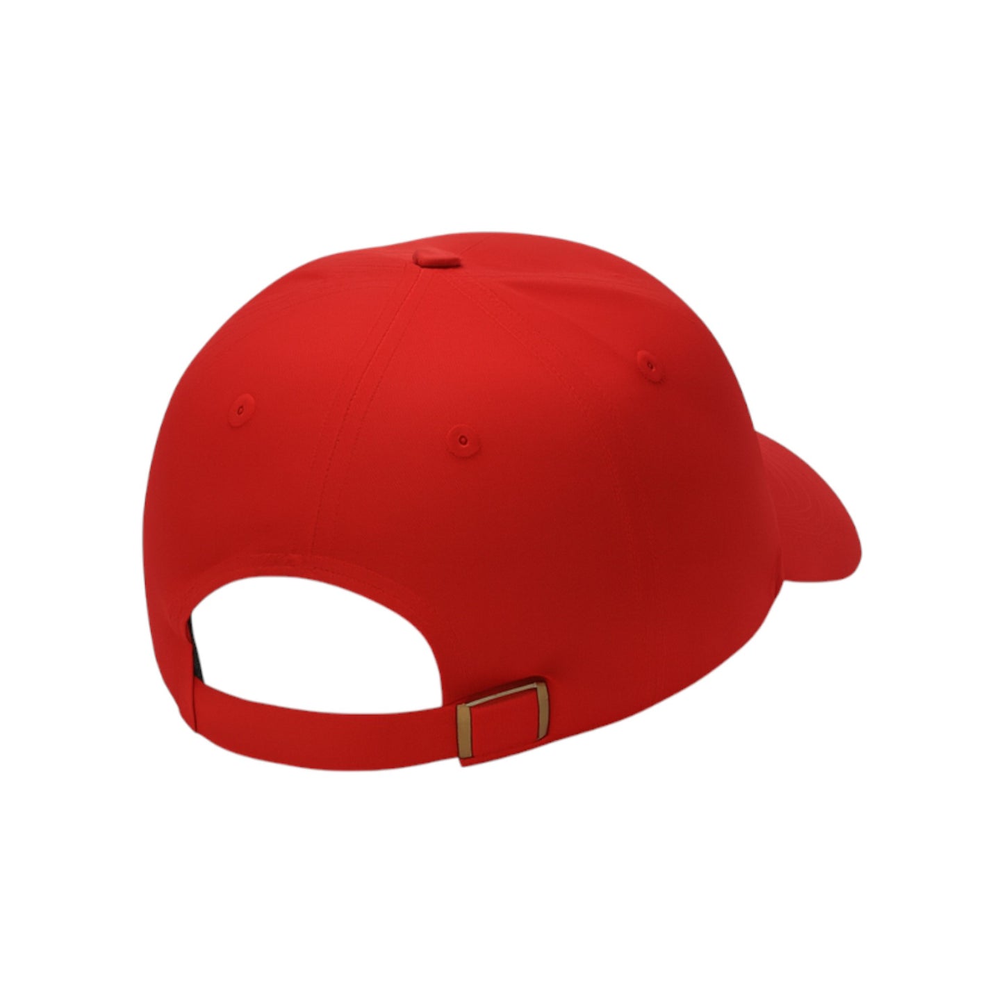 Red baseball cap with a white interior on a white background