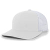 White baseball cap with mesh back on a white background