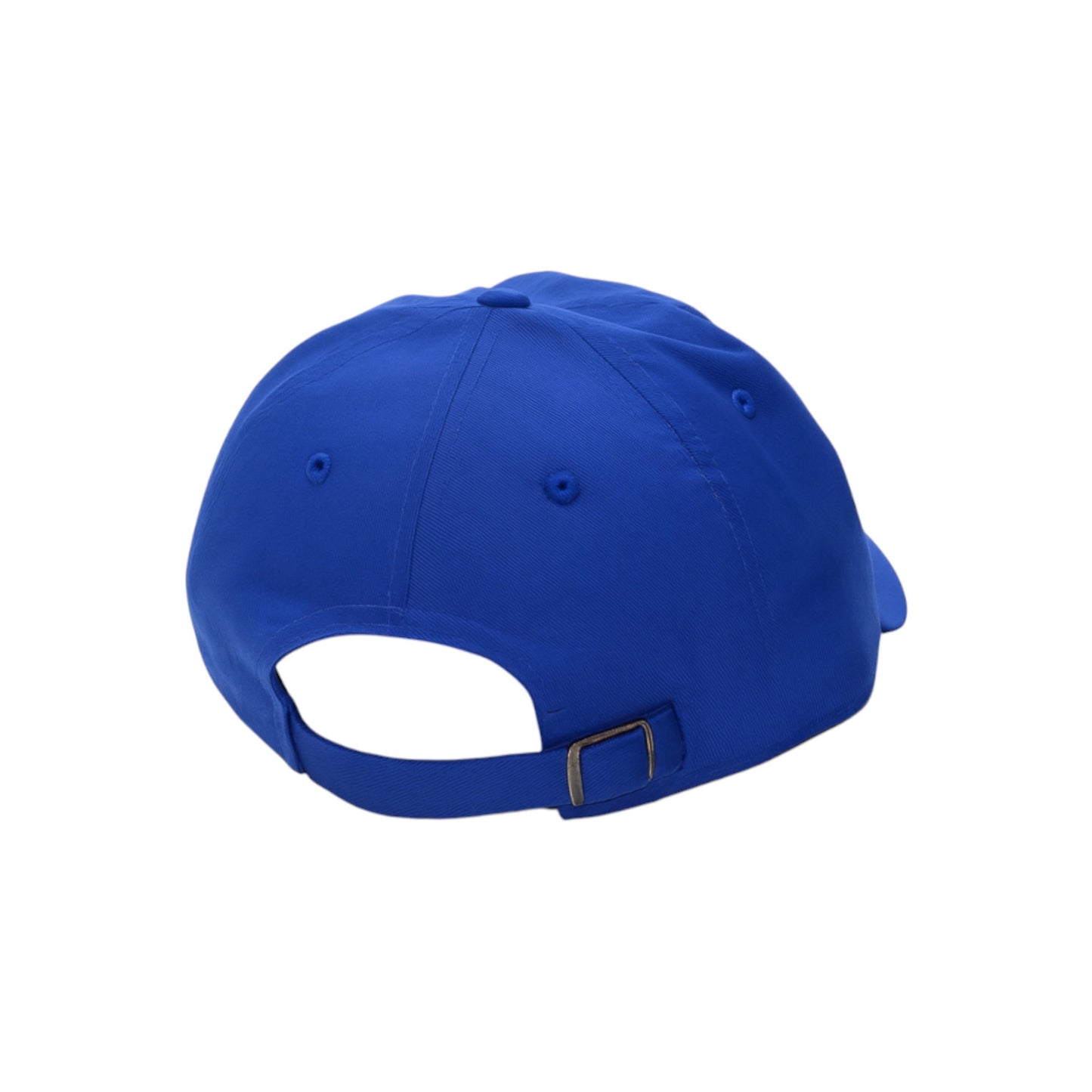 Blue cap with a buckle on a white background