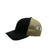 Black and beige mesh cap on a white background