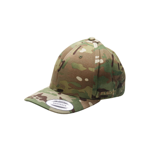 Camouflage baseball cap on a white background