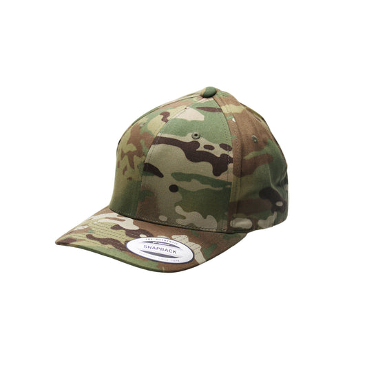 Camouflage baseball cap on a white background