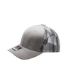 Gray baseball cap with mesh back on a white background