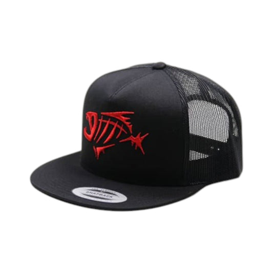 Flat Brim 2-Tone Trucker Cap with Embroidered Logo