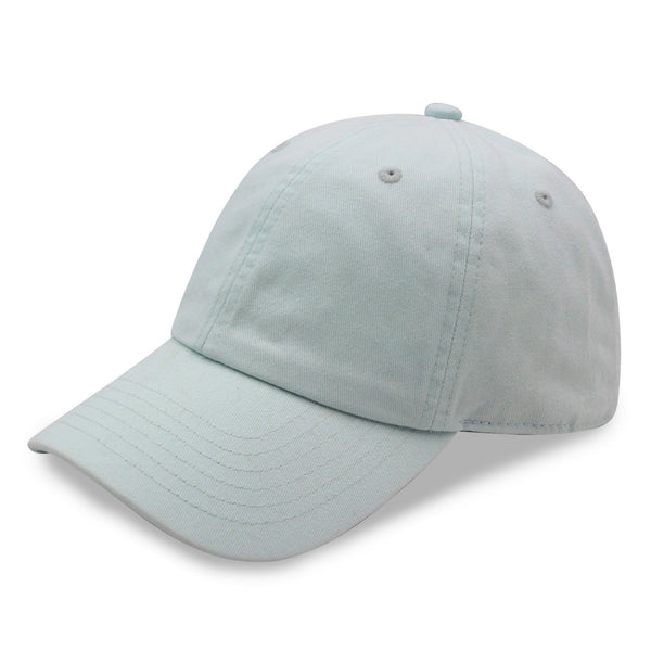 Light blue baseball cap on a white background