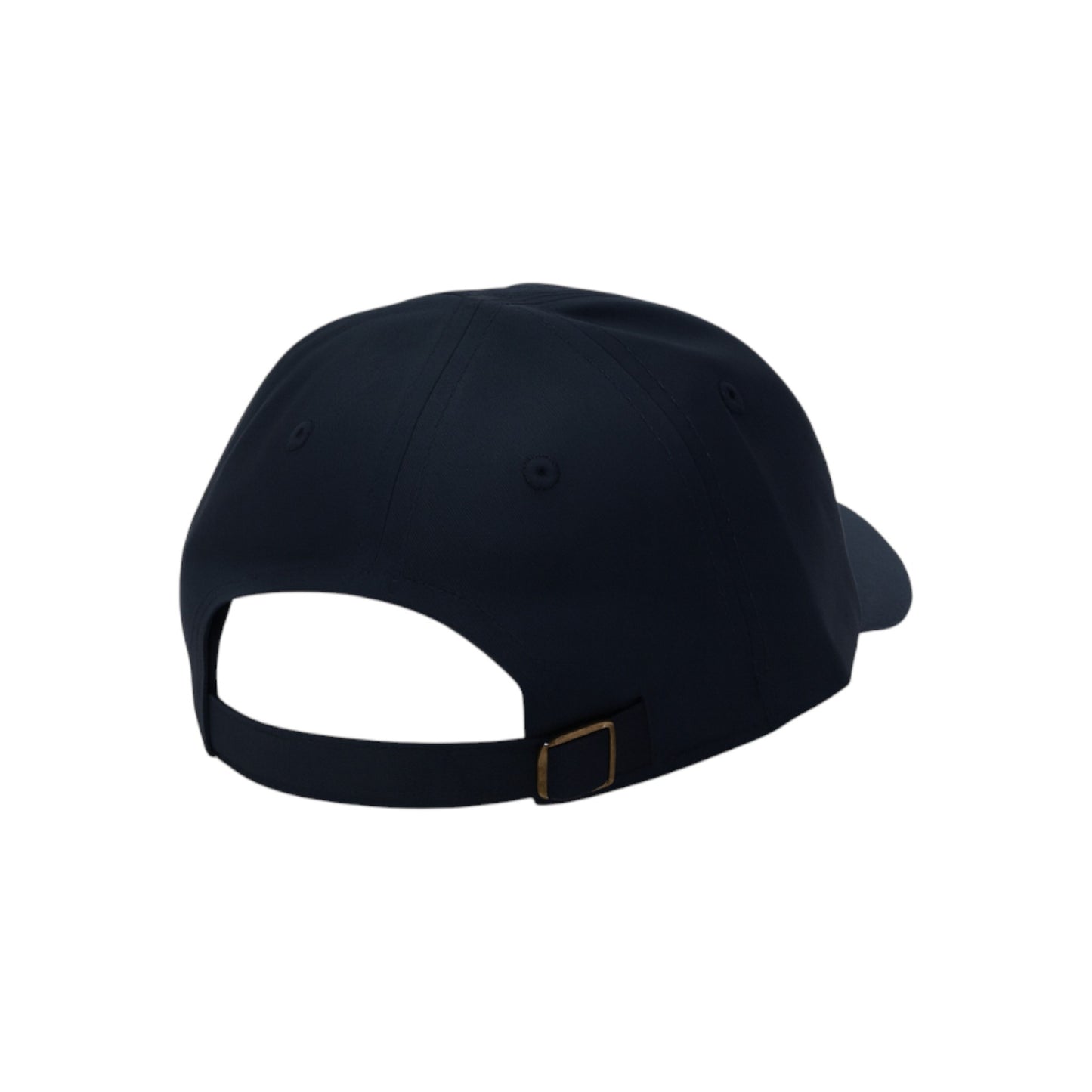 Black cap with a strap on a white background