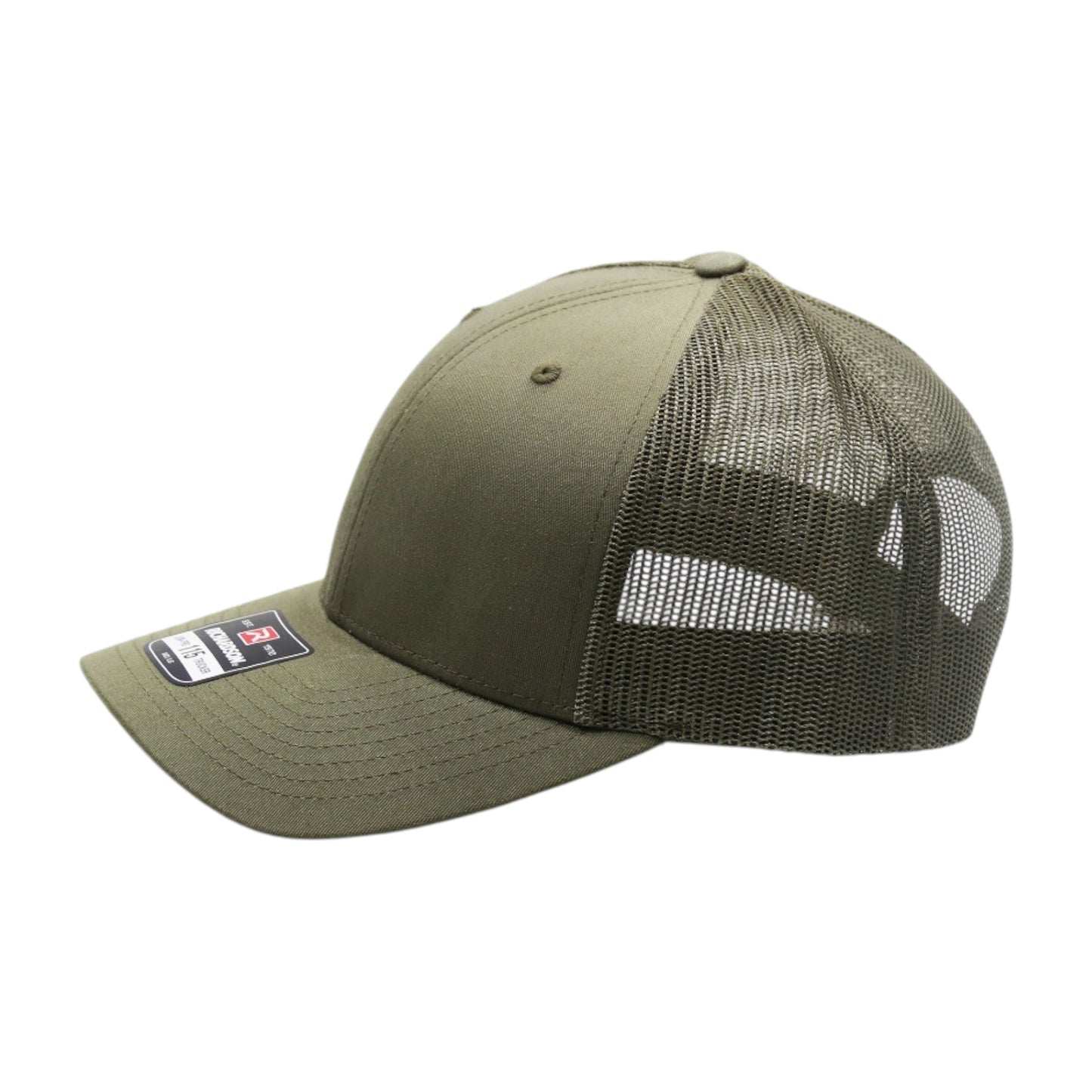 Green mesh cap with a brand logo on a white background