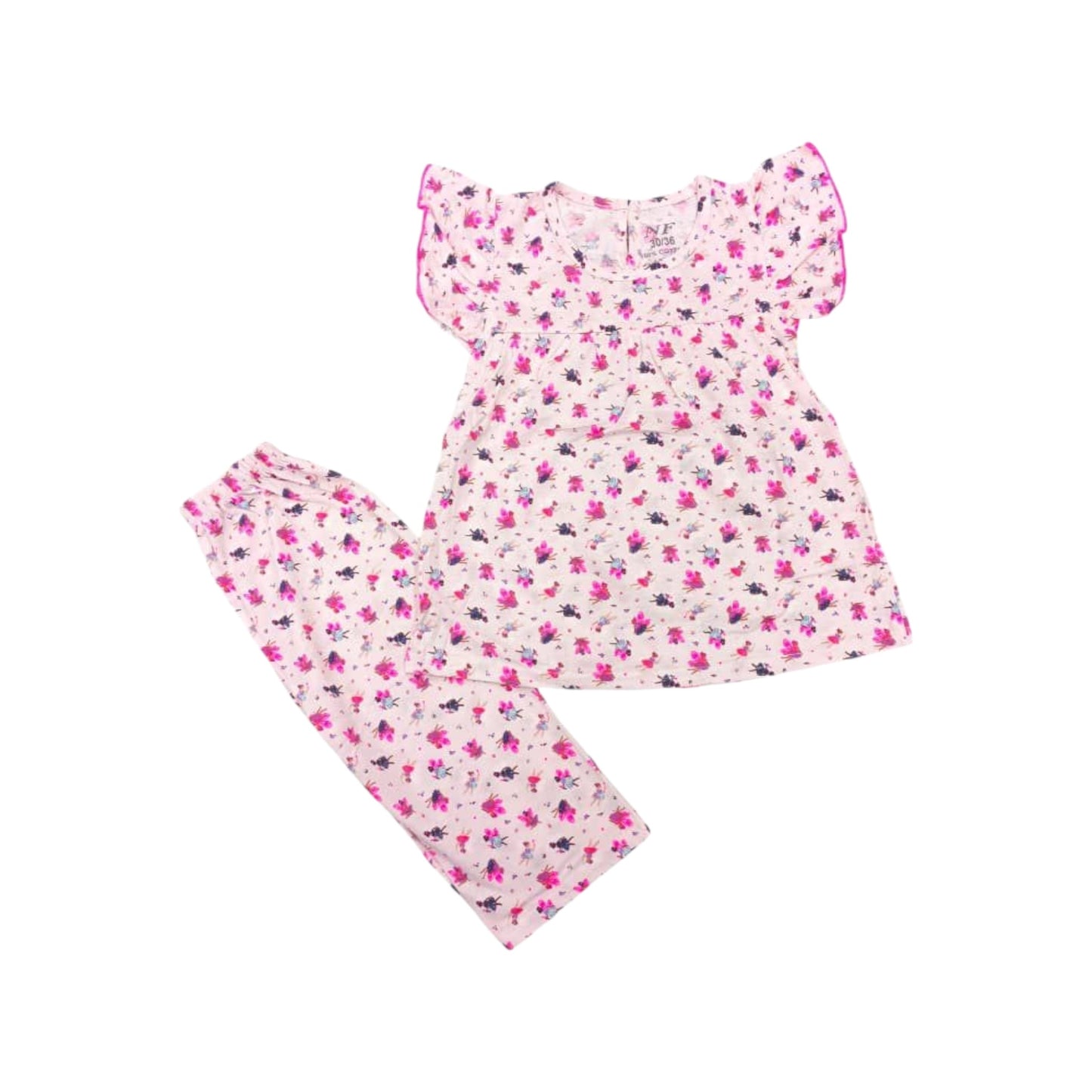 Floral dress and leggings set on a white background