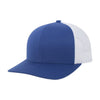 Blue and white cap on a white background