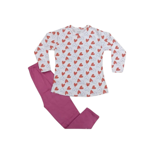 Lots Of Love Kids Heart Print Pyjama Set | Comfortable Sleepwear for Girls & Boys