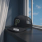 Black Baseball Cap with White 'P' Logo - Embroidered Letter Hat