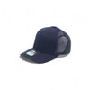 Navy blue cap with mesh back on a white background
