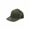 Green baseball cap with mesh back on a white background