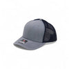 Gray and black baseball cap on a white background